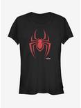 Marvel Spider-Man Icon Logo Miles Morales Girls T-Shirt, BLACK, hi-res