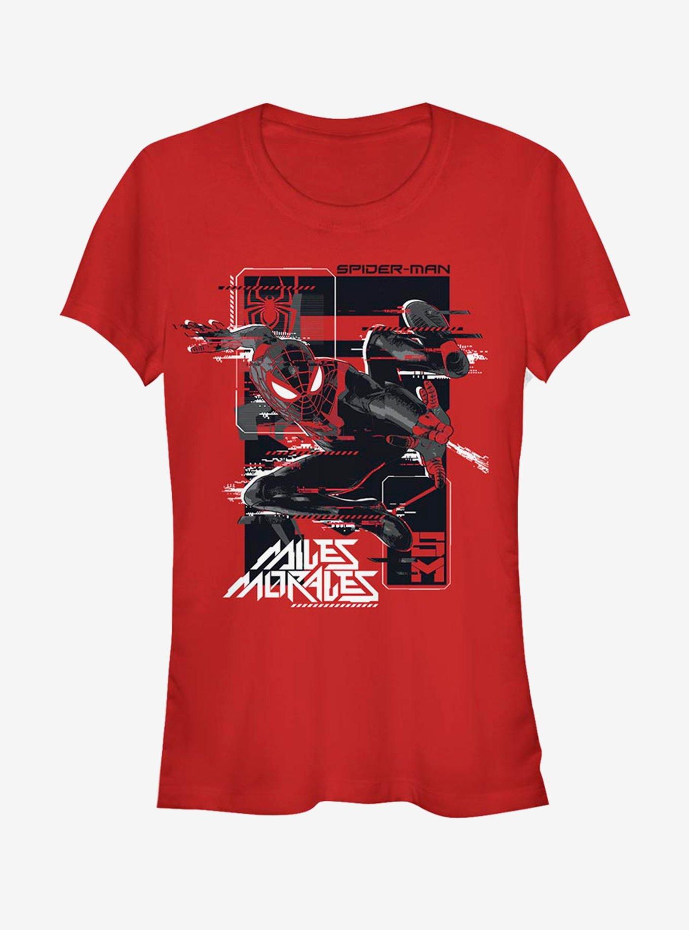 Marvel Spider-Man Slinging Web Miles Morales Girls T-Shirt, RED, hi-res
