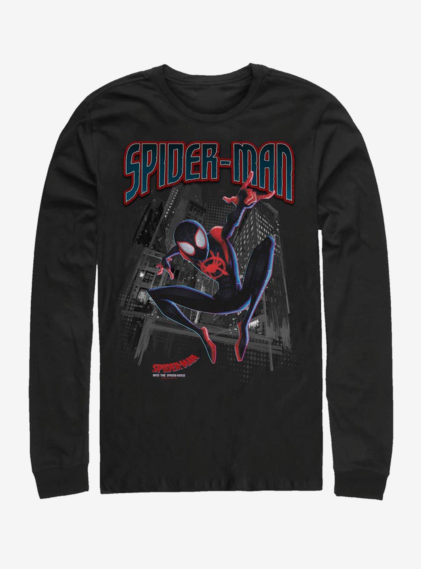 Marvel Spider-Man Tower Hero Long-Sleeve T-Shirt, BLACK, hi-res