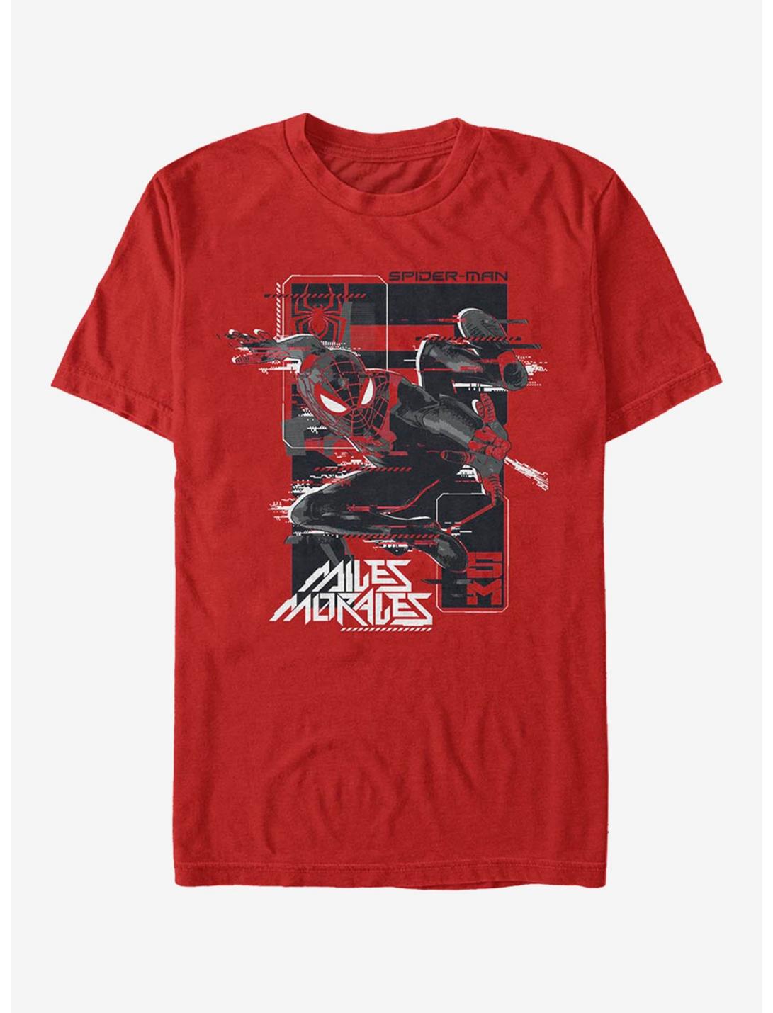 Marvel Spider-Man Slinging Web Miles Morales T-Shirt, RED, hi-res