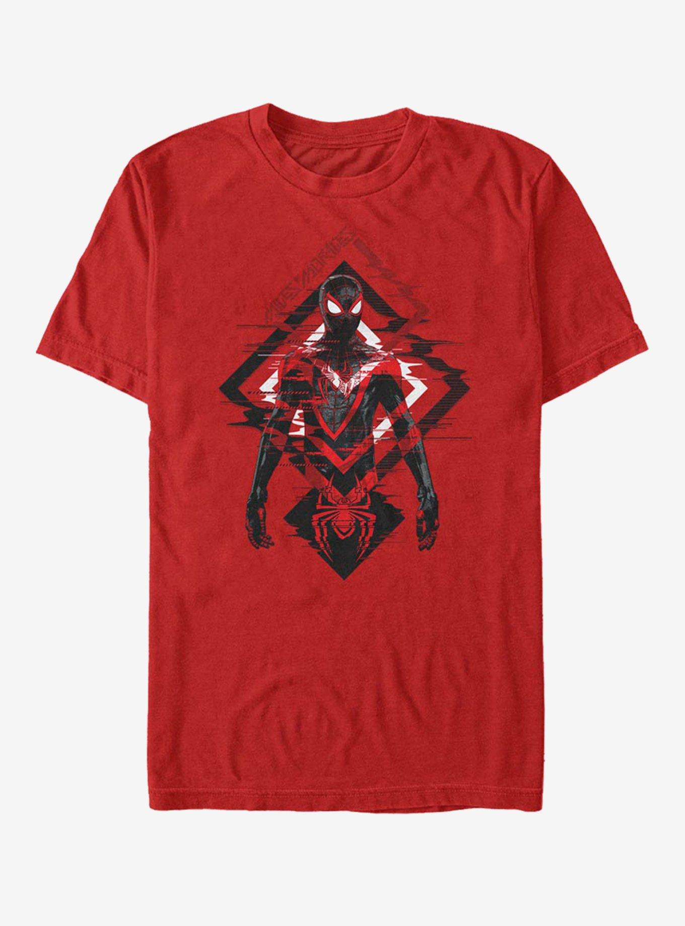 Marvel Spider-Man Triangle Waves T-Shirt, RED, hi-res