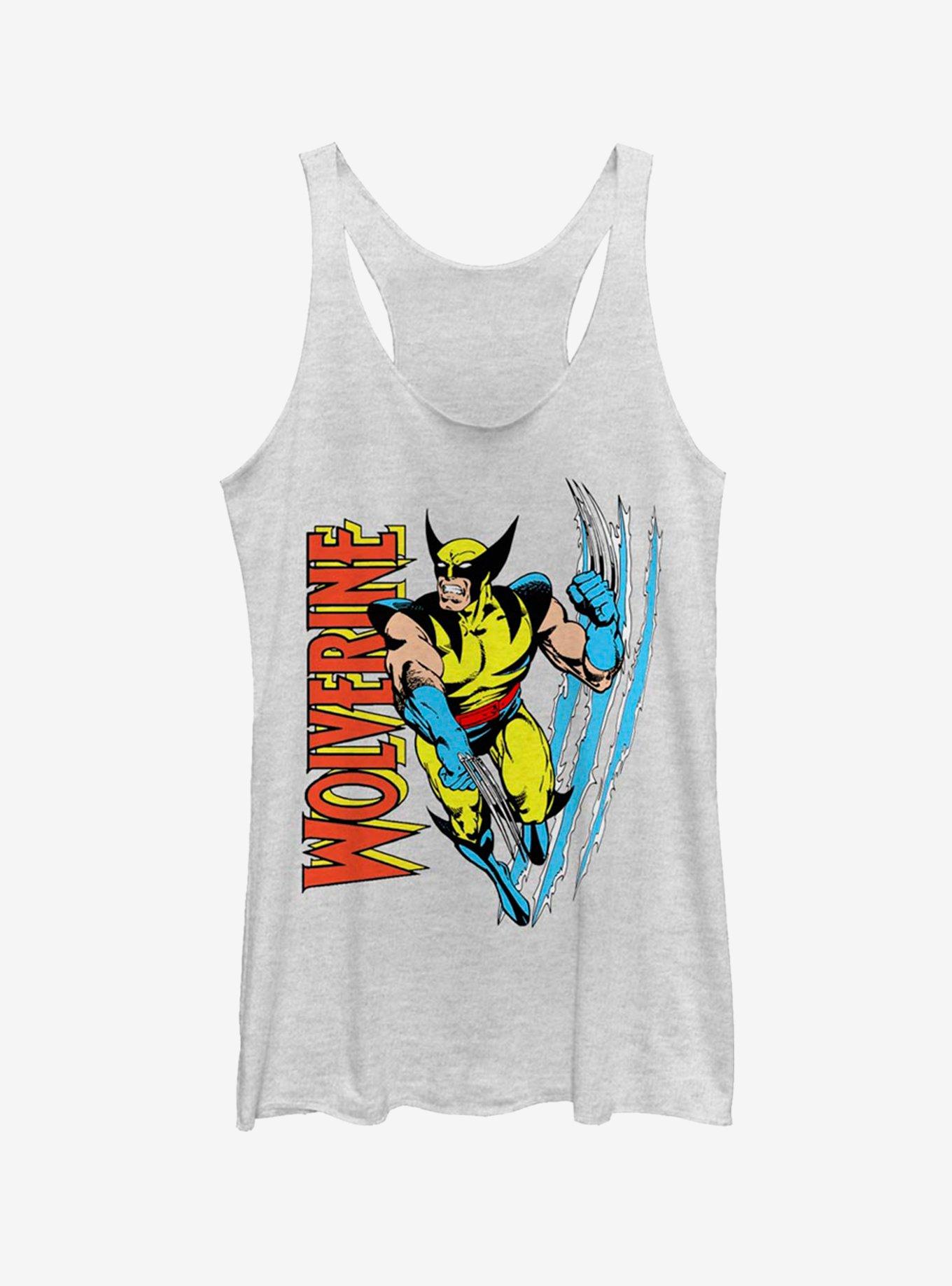 Marvel Wolverine Claw Flip Girls Tank, WHITE HTR, hi-res