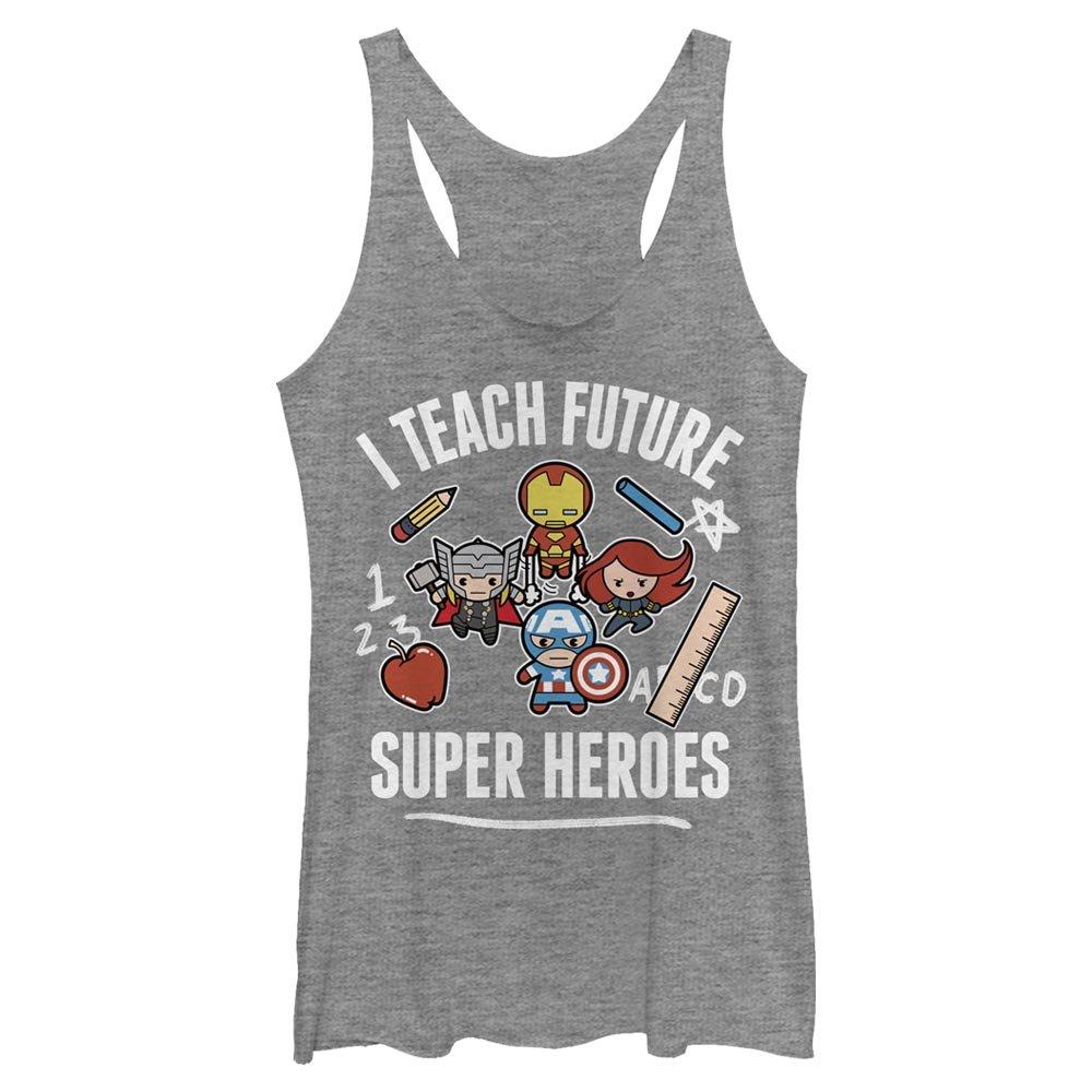 Marvel Avengers Teach Future Supers Womens Tank Top, GRAY HTR, hi-res