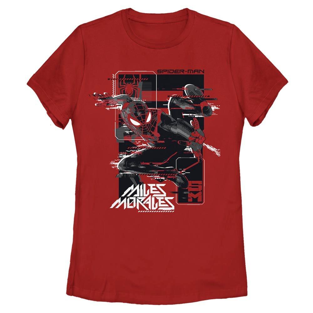 Marvel Spider-Man Miles Morales Slinging Web Womens T-Shirt, RED, hi-res