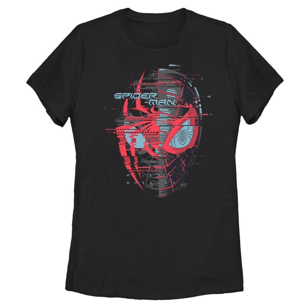 Marvel Spider-Man Miles Morales Glitching Womens T-Shirt, BLACK, hi-res