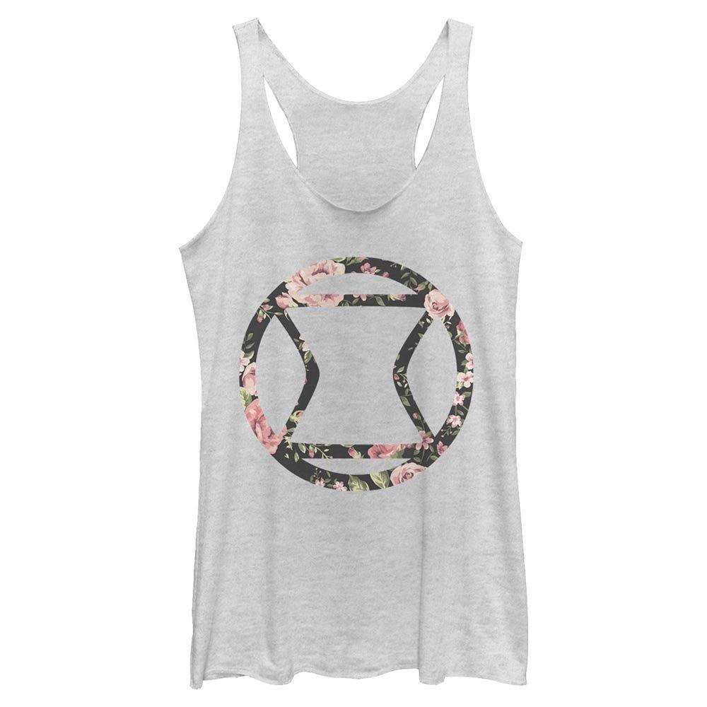 Marvel Black Widow Rose Womens Tank Top, WHITE HTR, hi-res