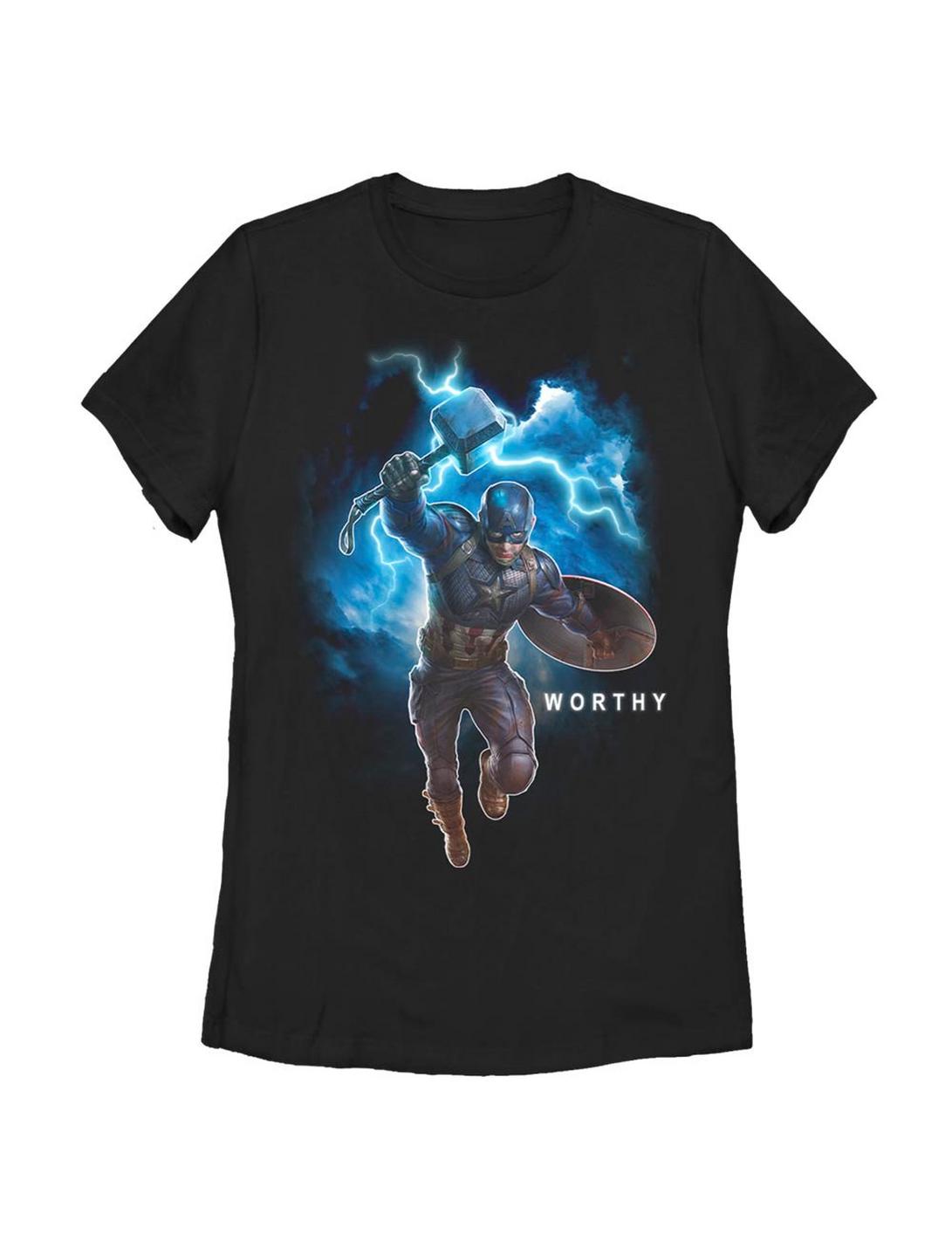 Marvel Captain America Worthy Cap Womens T-Shirt, BLACK, hi-res