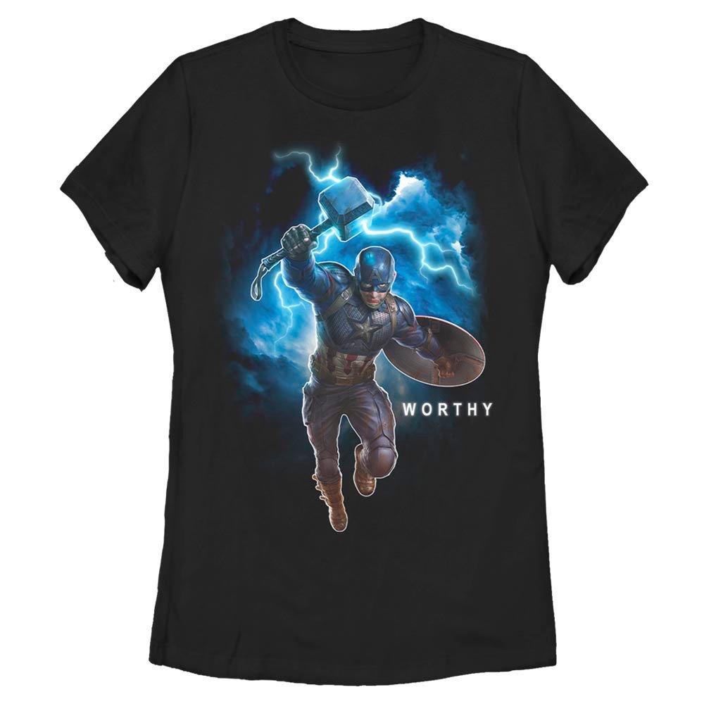 Marvel Captain America Worthy Cap Womens T-Shirt, BLACK, hi-res