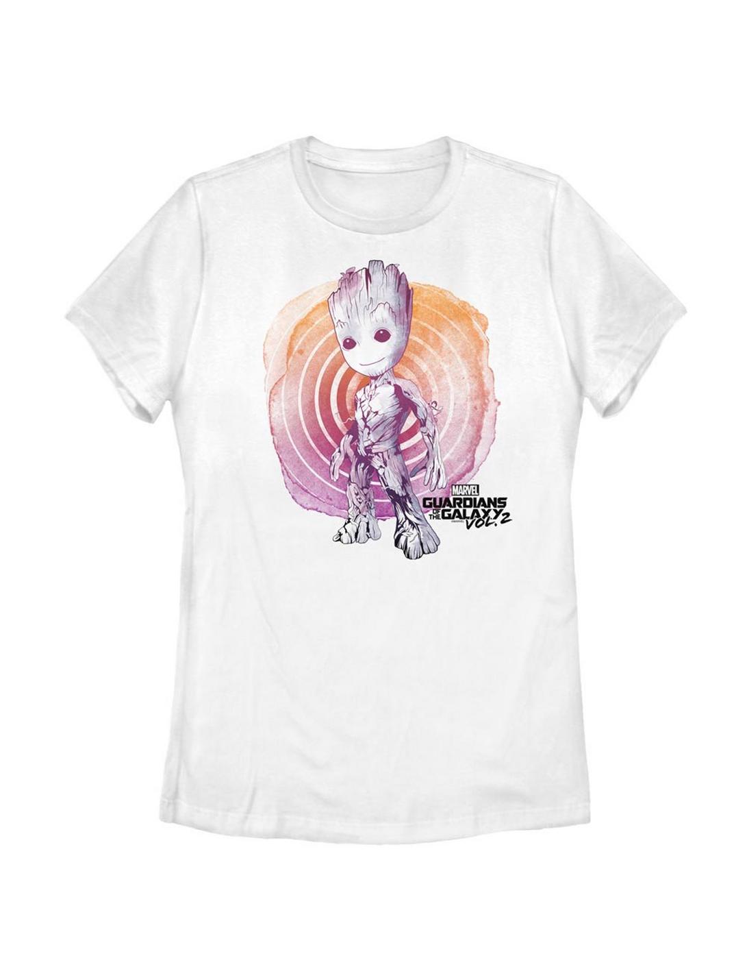 Marvel Guardians Of The Galaxy Groot Watercolor Womens T-Shirt, WHITE, hi-res