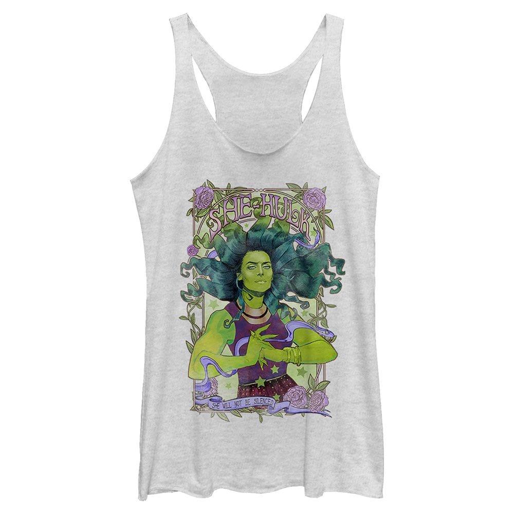 Marvel Hulk Nouveau Womens Tank Top, WHITE HTR, hi-res