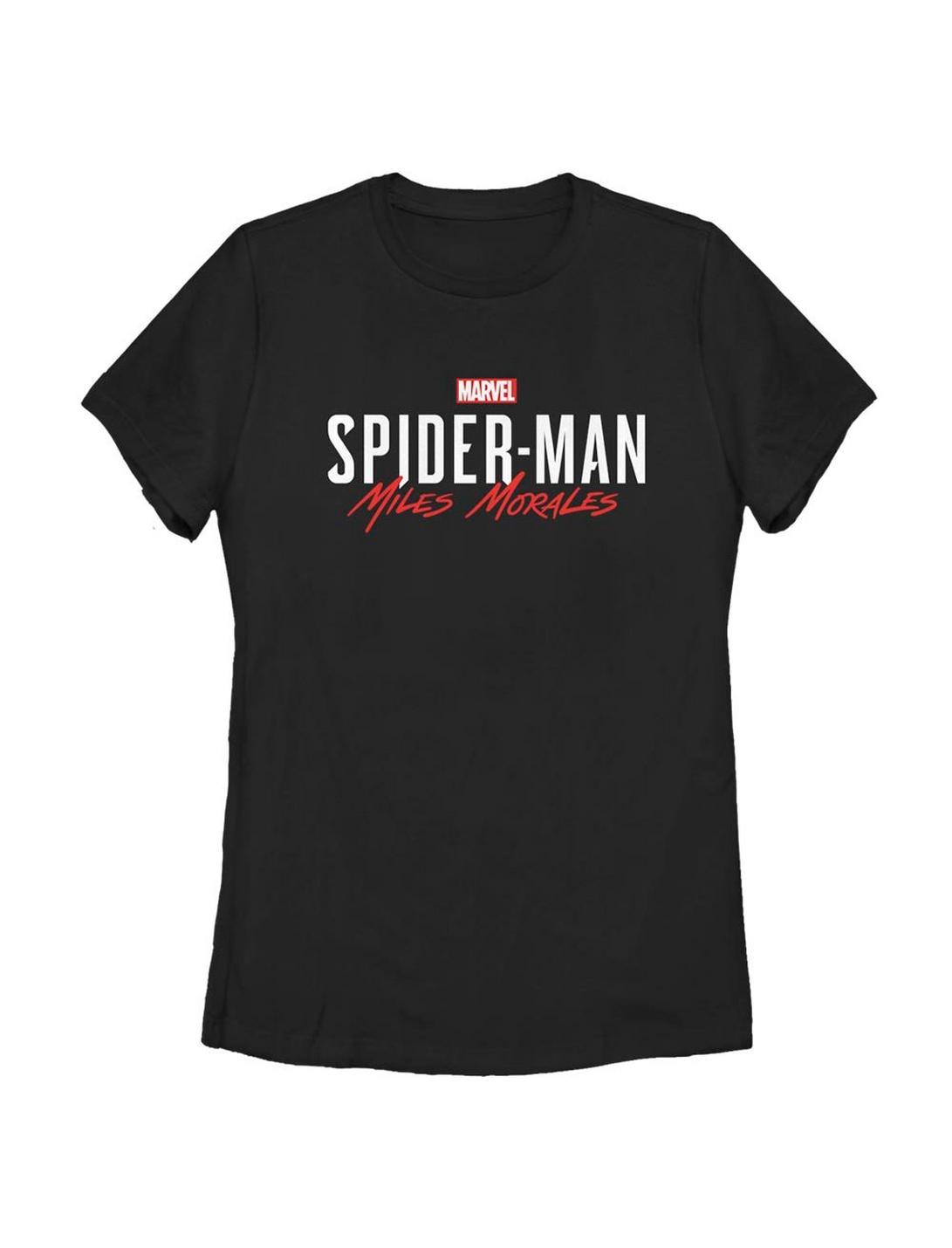 Plus Size Marvel Spider-Man Miles Morales Game Title Womens T-Shirt, BLACK, hi-res