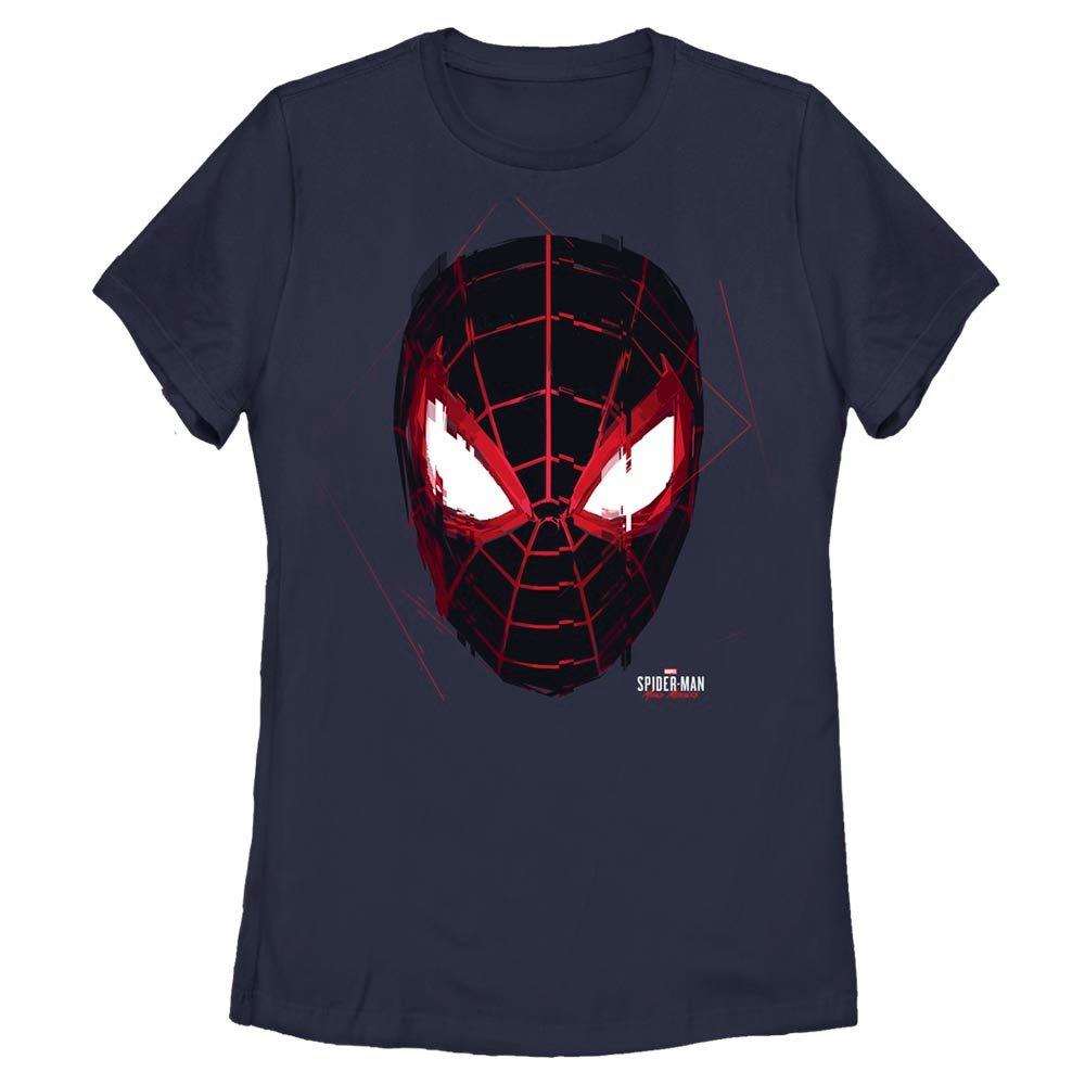 Marvel Spider-Man Miles Morales Glitch Mask Womens T-Shirt, NAVY, hi-res