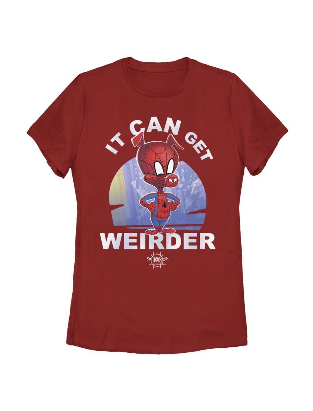 Marvel Spider-Man: Into The Spiderverse It Can Get Weirder Womens T-Shirt, RED, hi-res