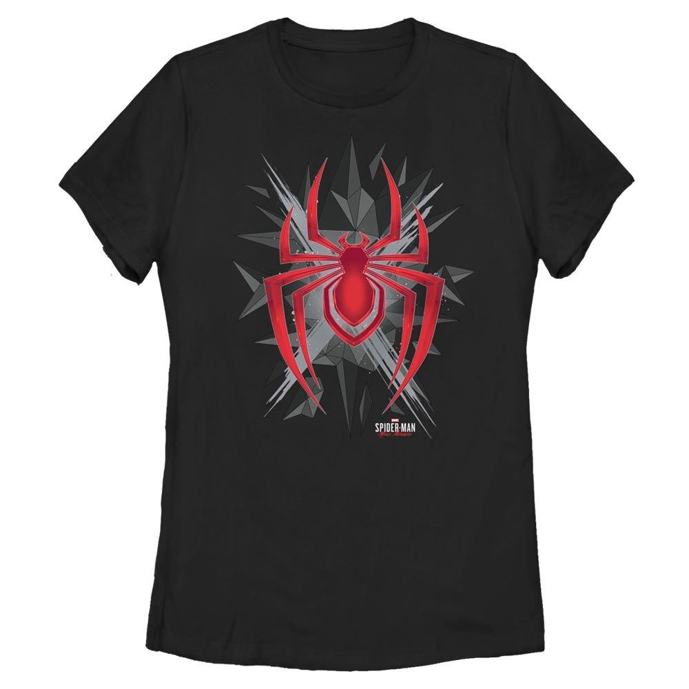 Marvel Spider-Man Miles Morales Low Poly Womens T-Shirt, BLACK, hi-res