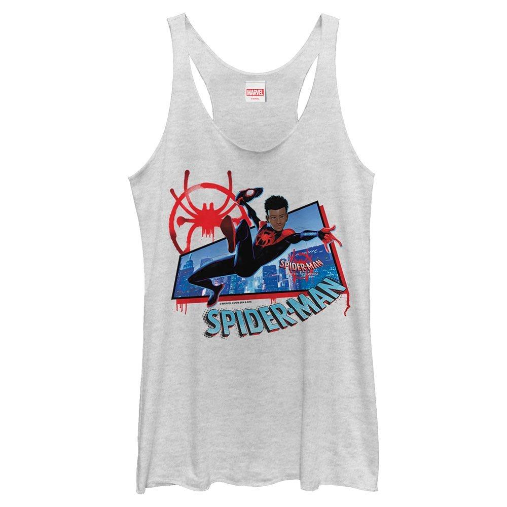 Marvel Spider-Man: Into The Spiderverse Miles Morales City Womens Tank Top, WHITE HTR, hi-res