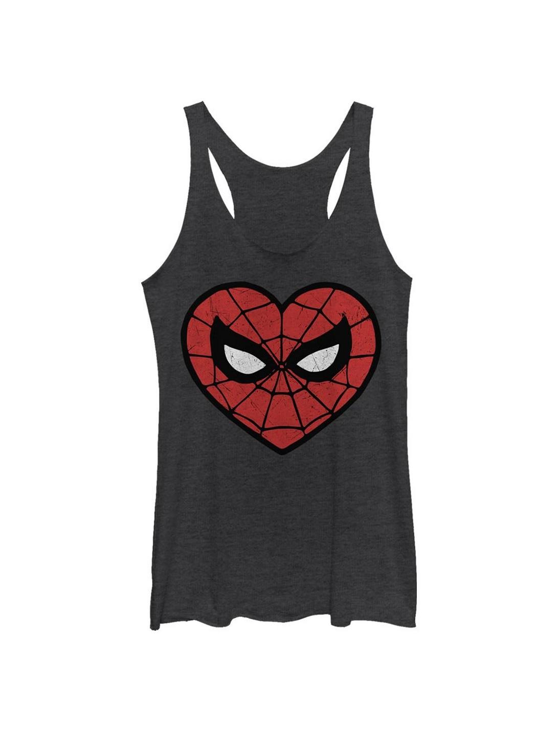 Marvel Spider-Man: Into The Spiderverse Miles Morales Spidey Heartbreaker Womens Tank Top, BLK HTR, hi-res