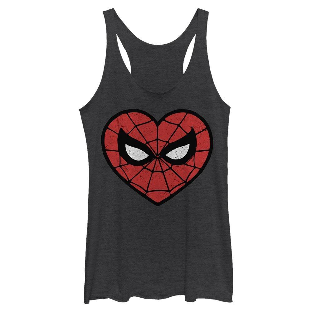 Marvel Spider-Man: Into The Spiderverse Miles Morales Spidey Heartbreaker Womens Tank Top, BLK HTR, hi-res