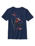Marvel Spider-Man: Into The Spiderverse Miles Morales Big Miles Youth T-Shirt, NAVY, hi-res