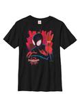 Plus Size Marvel Spider-Man: Into The Spiderverse Morales Youth T-Shirt, BLACK, hi-res