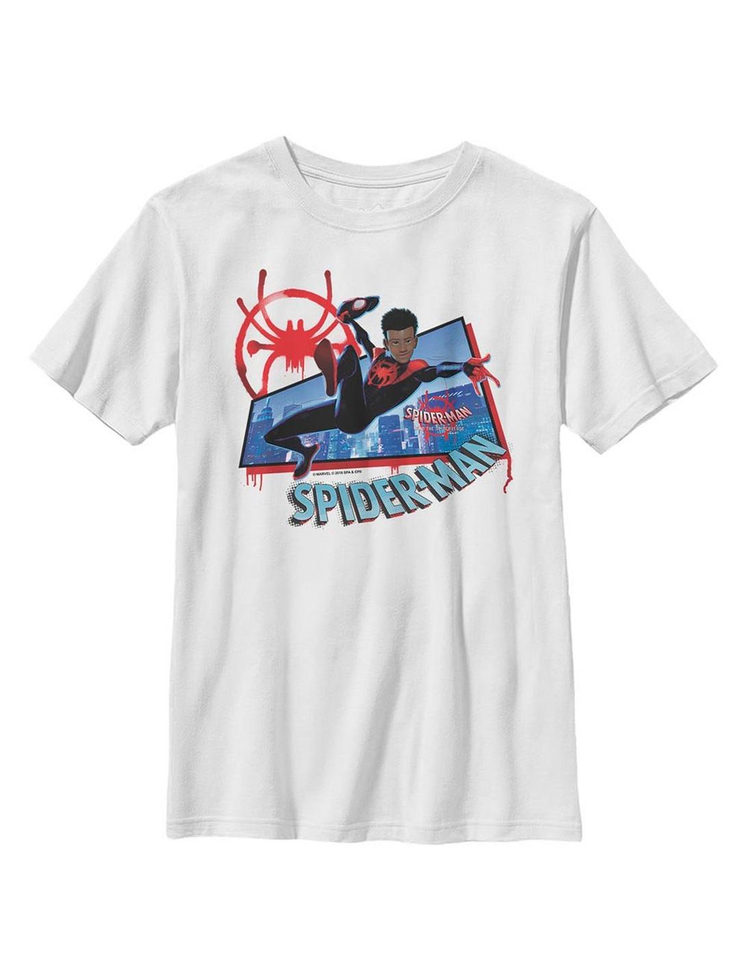 Marvel Spider-Man: Into The Spiderverse Miles Morales City Youth T-Shirt, WHITE, hi-res
