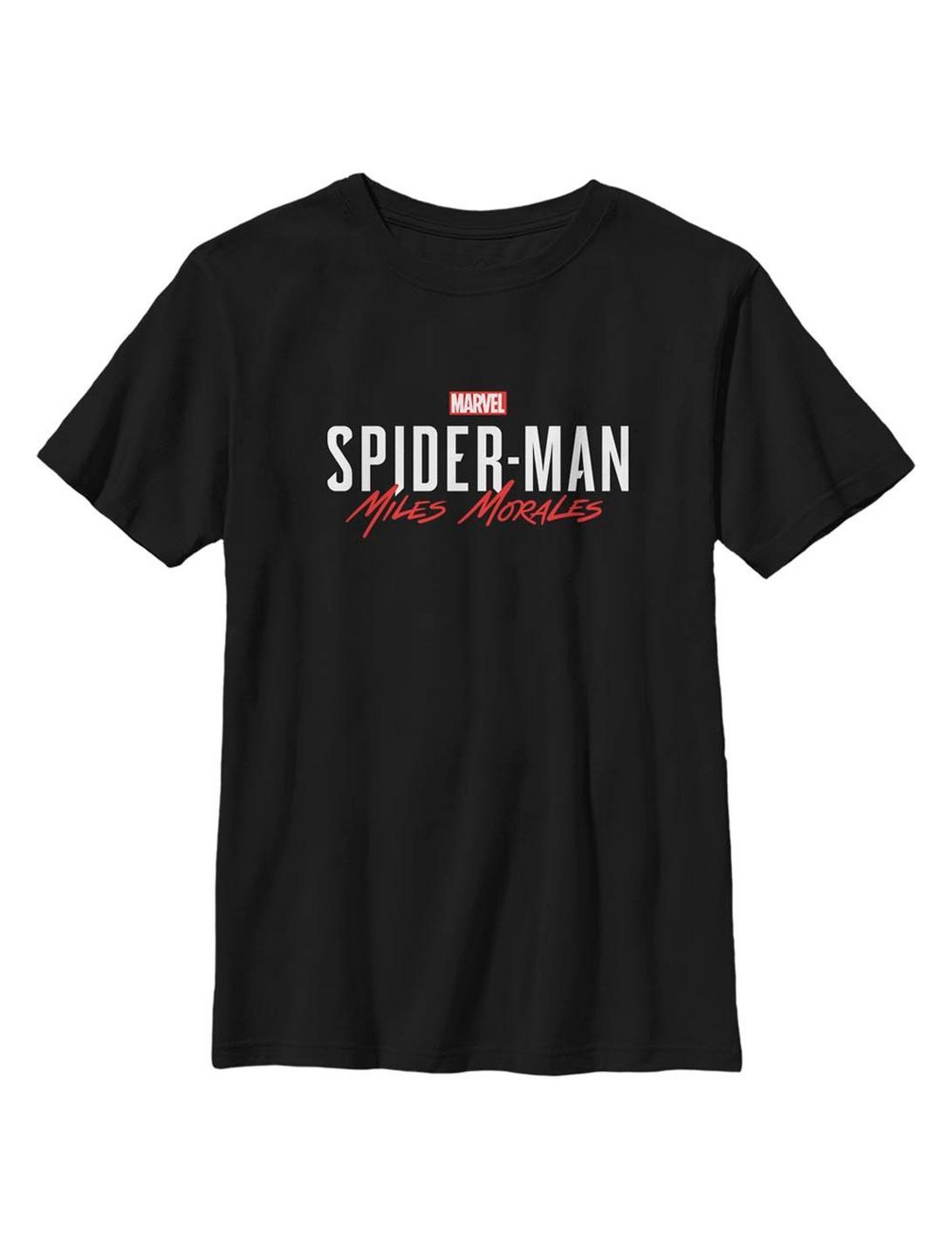 Plus Size Marvel Spider-Man Miles Morales Game Title Youth T-Shirt, BLACK, hi-res