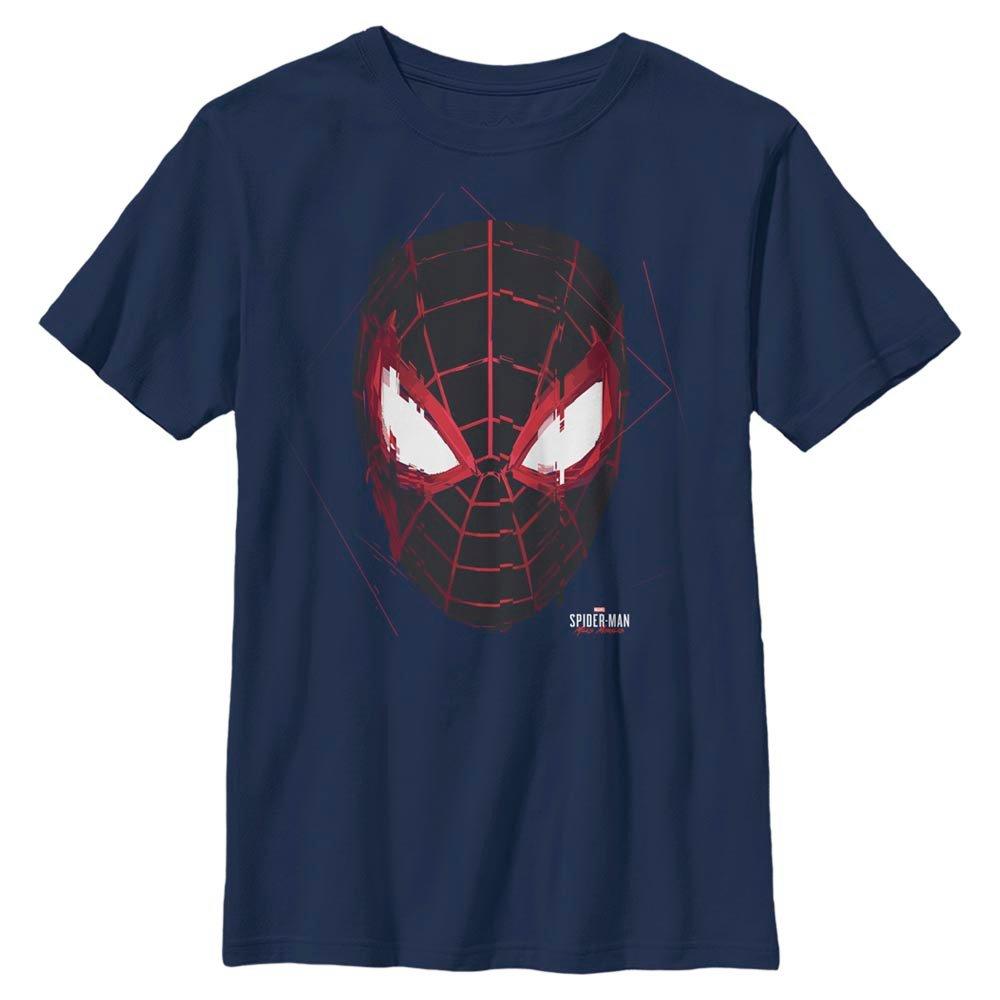 Marvel Spider-Man Miles Morales Glitch Mask Youth T-Shirt, NAVY, hi-res