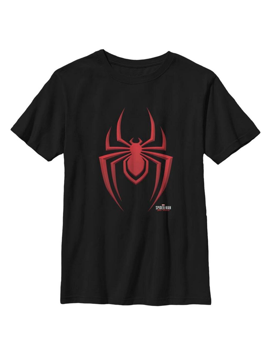 Plus Size Marvel Spider-Man Miles Morales Icon Logo Youth T-Shirt, BLACK, hi-res