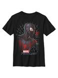 Marvel Spider-Man: Into The Spiderverse Miles Morales Spider Youth T-Shirt, BLACK, hi-res