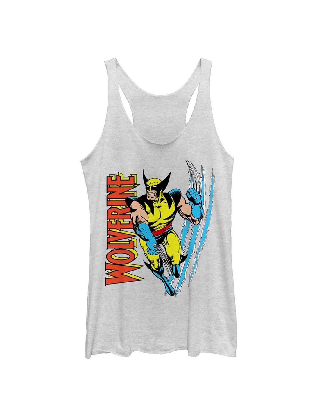 Marvel Wolverine Claw Flip Womens Tank Top, WHITE HTR, hi-res