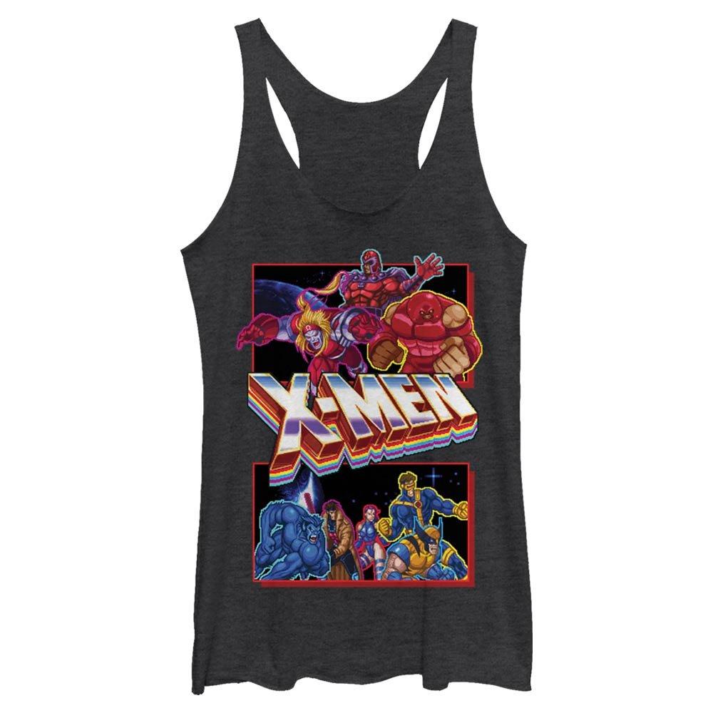 Marvel X-Men Arcade Fight Womens Tank Top, BLK HTR, hi-res