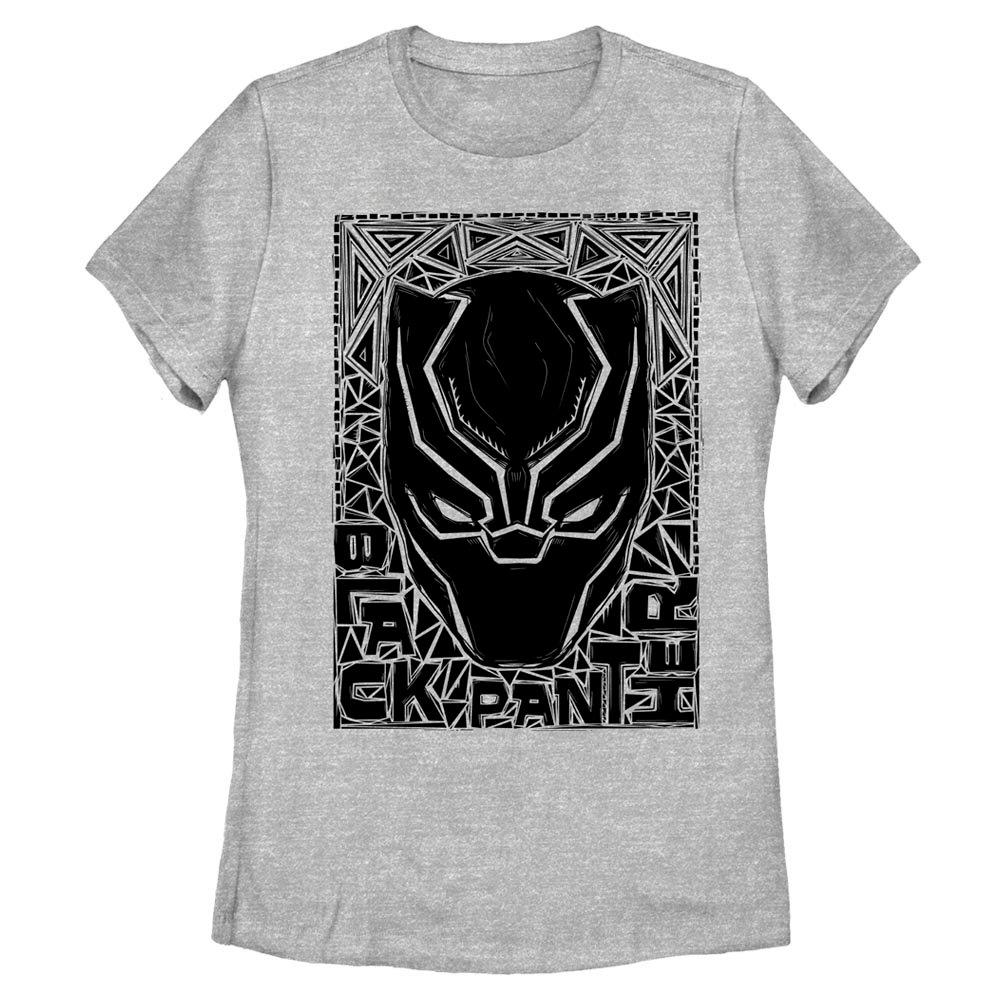 Marvel Black Panther Pattern Stencil Womens T-Shirt, ATH HTR, hi-res