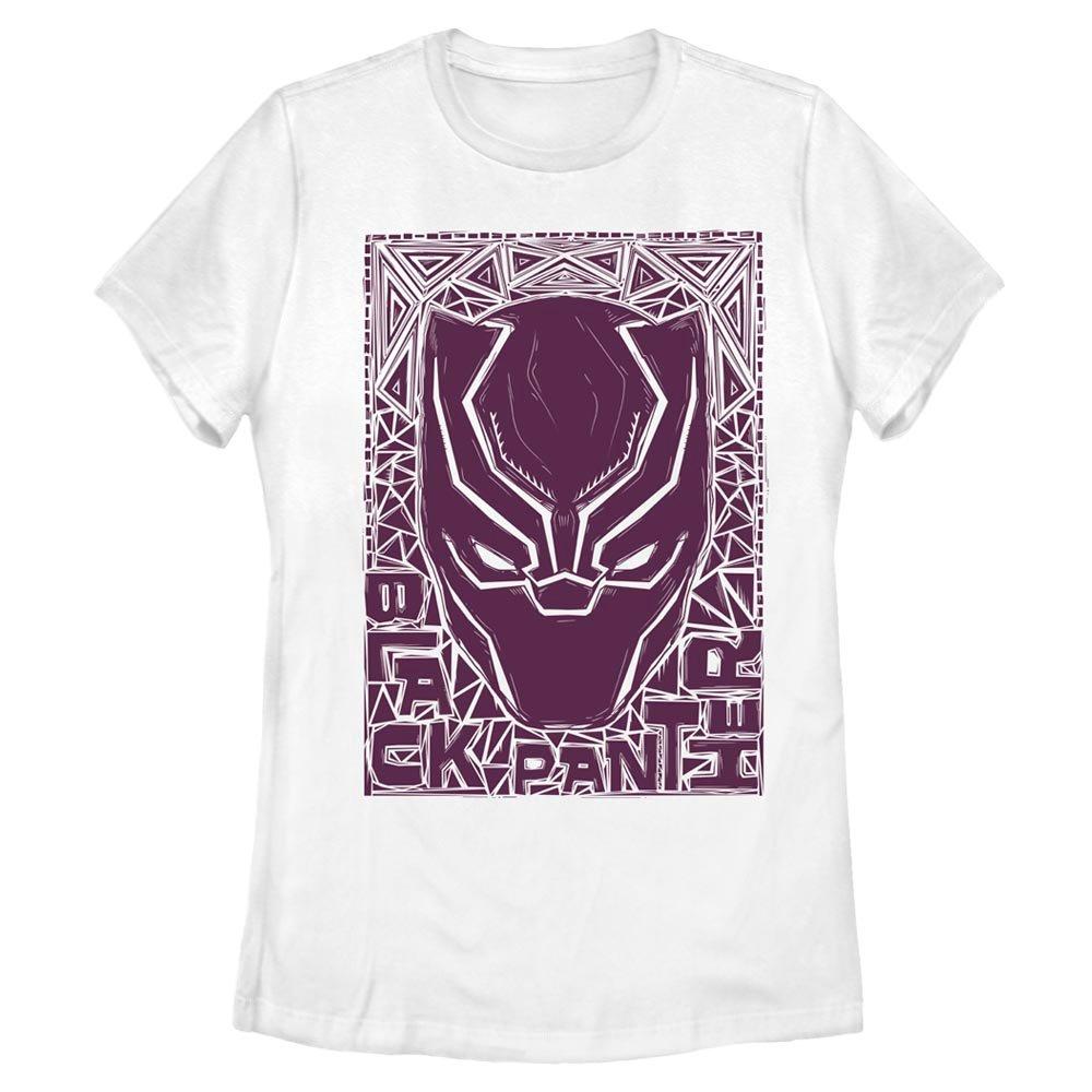 Marvel Black Panther Pattern Stencil Womens T-Shirt, WHITE, hi-res