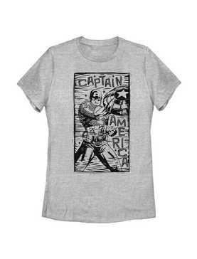 Marvel Captain America Stencil Womens T-Shirt, , hi-res