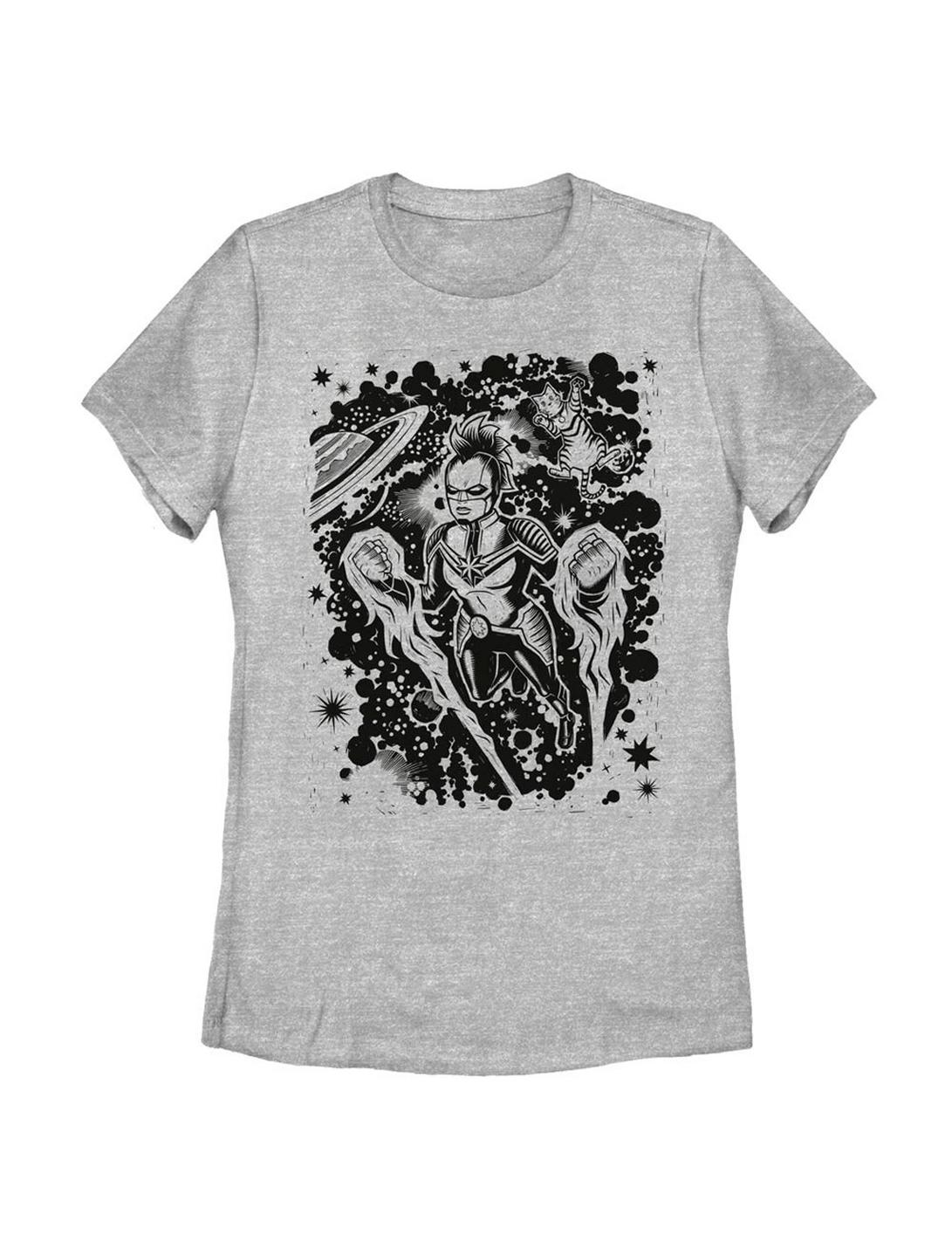 Marvel Captain Marvel Stencil Womens T-Shirt, ATH HTR, hi-res