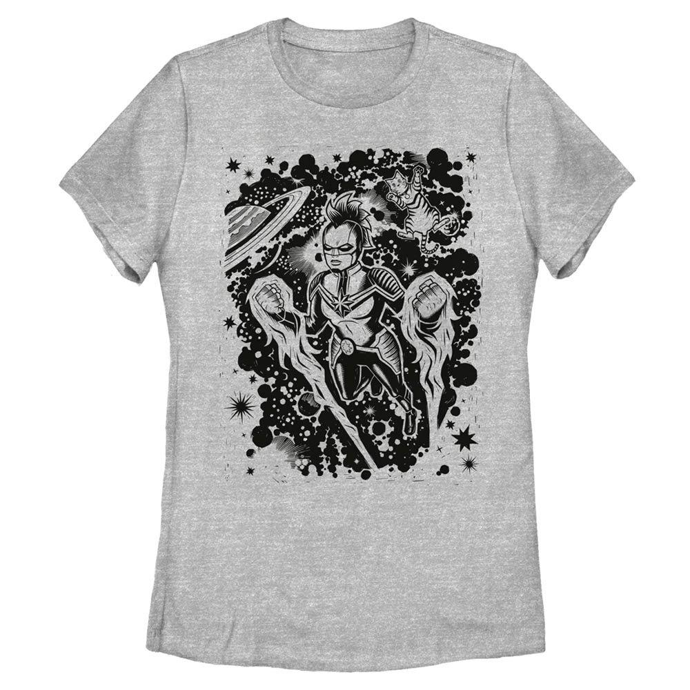 Marvel Captain Marvel Stencil Womens T-Shirt, ATH HTR, hi-res