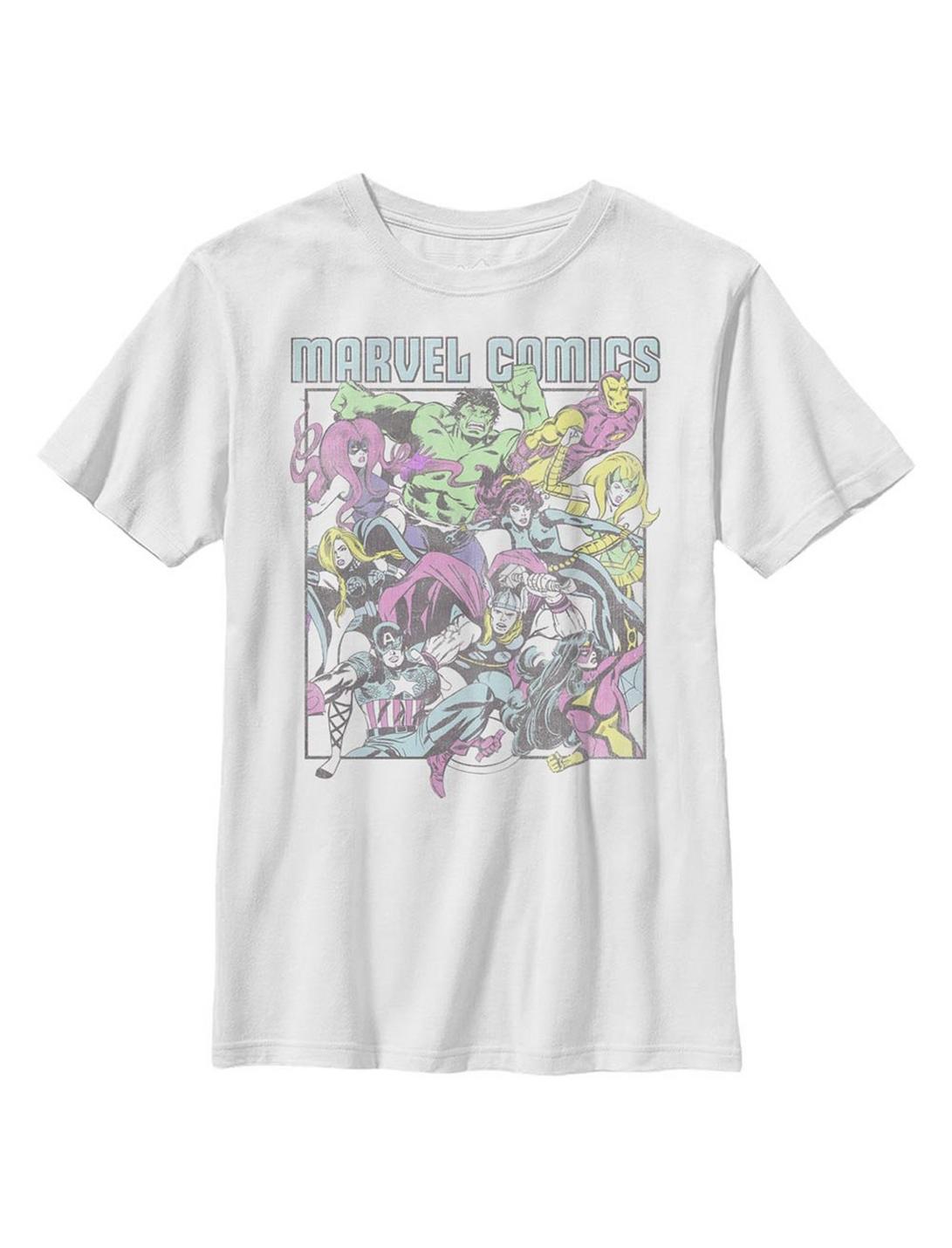 Marvel Avengers Comic Heroes Youth T-Shirt, WHITE, hi-res