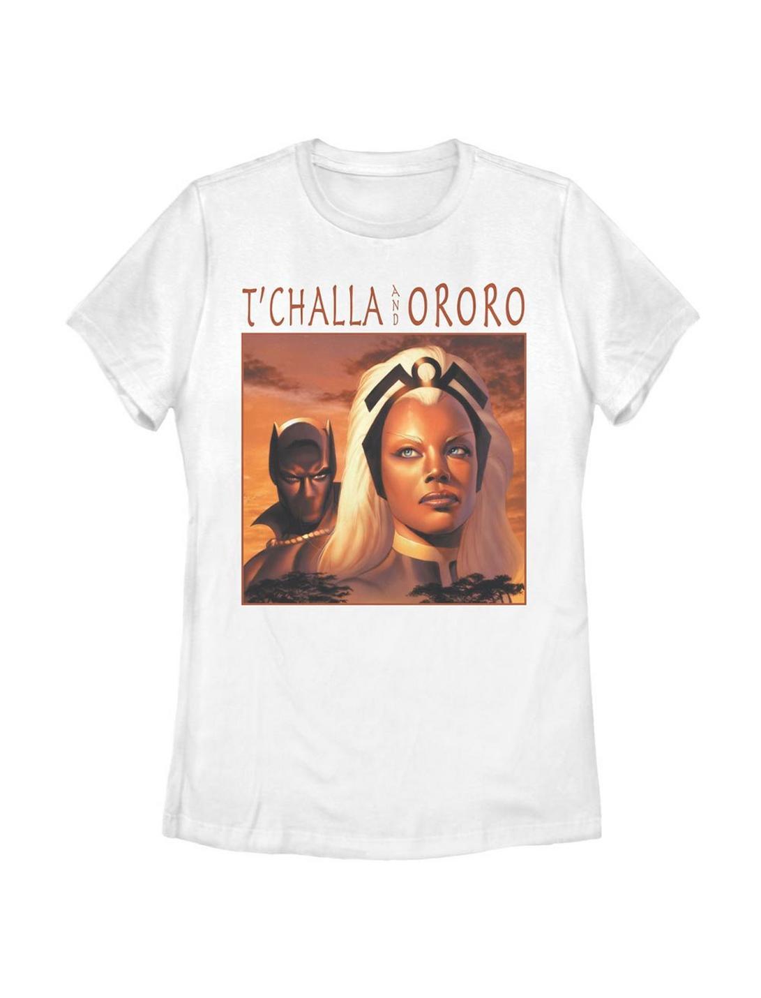 Marvel Black Panther T'Challa And Ororo Power Couple Womens T-Shirt, WHITE, hi-res