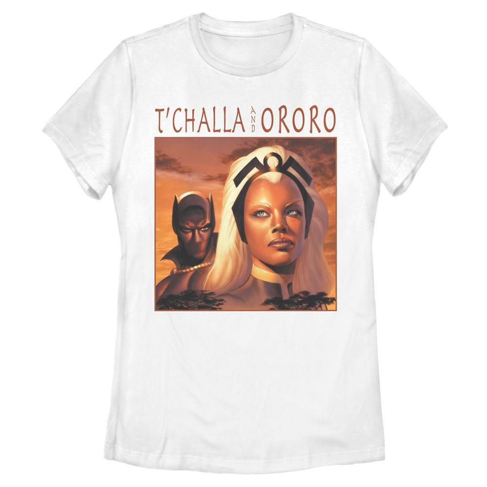 Marvel Black Panther T'Challa And Ororo Power Couple Womens T-Shirt, WHITE, hi-res