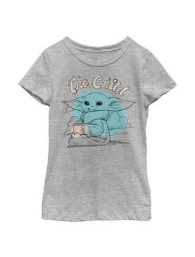 Star Wars The Mandalorian The Child Pencil Sketch Youth Girls T-Shirt, , hi-res