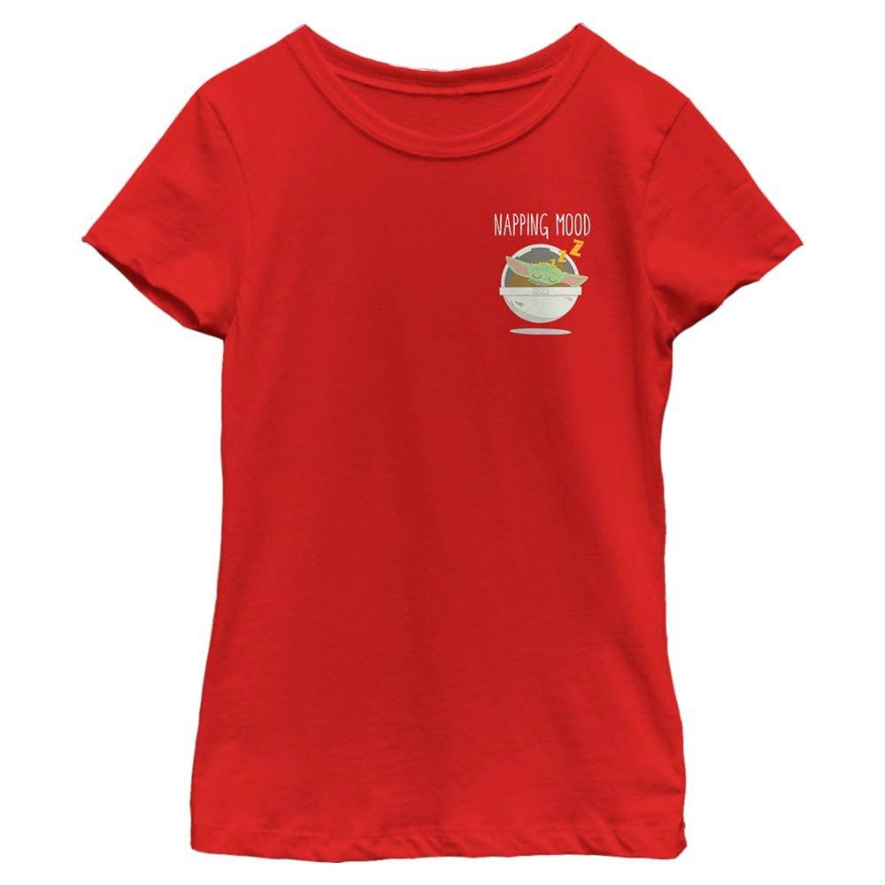 Star Wars The Mandalorian The Child Pocket Nap Youth Girls T-Shirt, RED, hi-res