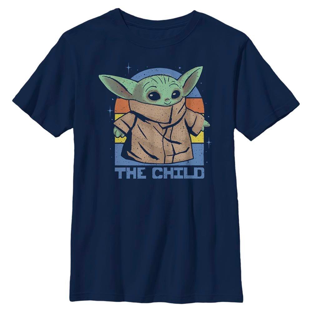 Star Wars The Mandalorian The Child And Sunset Youth T-Shirt, NAVY, hi-res