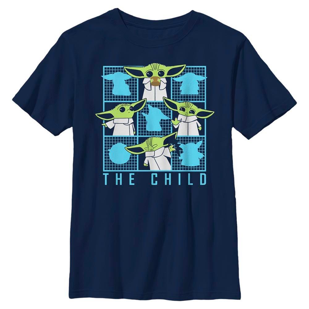 Star Wars The Mandalorian The Child Box Grid Youth T-Shirt, NAVY, hi-res