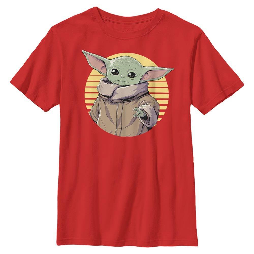 Star Wars The Mandalorian The Child Circle Illustration Youth T-Shirt, RED, hi-res