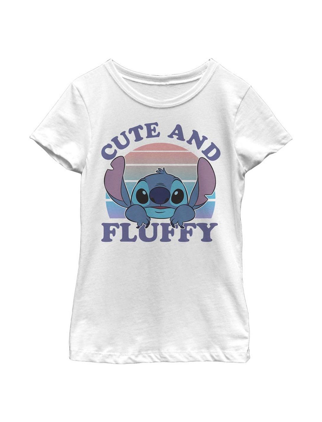 Disney Lilo And Stitch Cute And Fluffy Youth Girls T-Shirt, WHITE, hi-res
