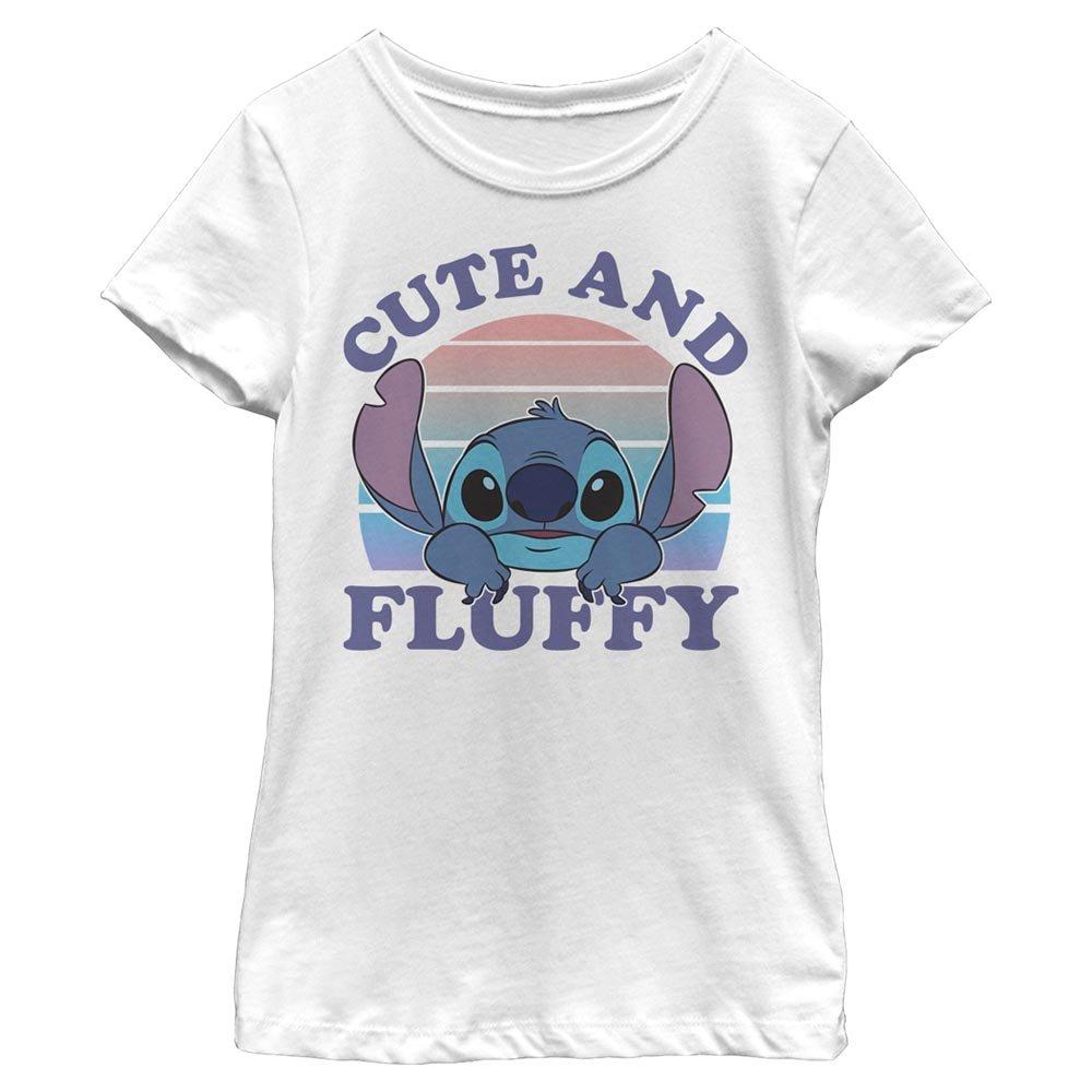 Disney Lilo And Stitch Cute And Fluffy Youth Girls T-Shirt, WHITE, hi-res