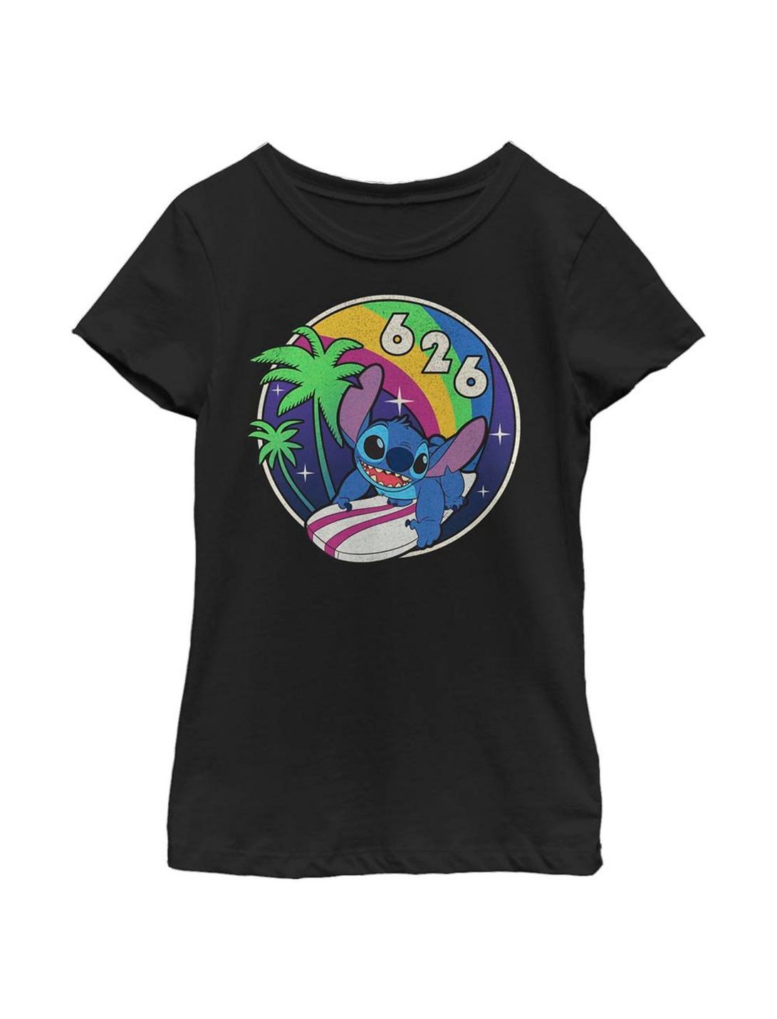 Disney Lilo And Stitch 626 Surf Youth Girls T-Shirt, BLACK, hi-res