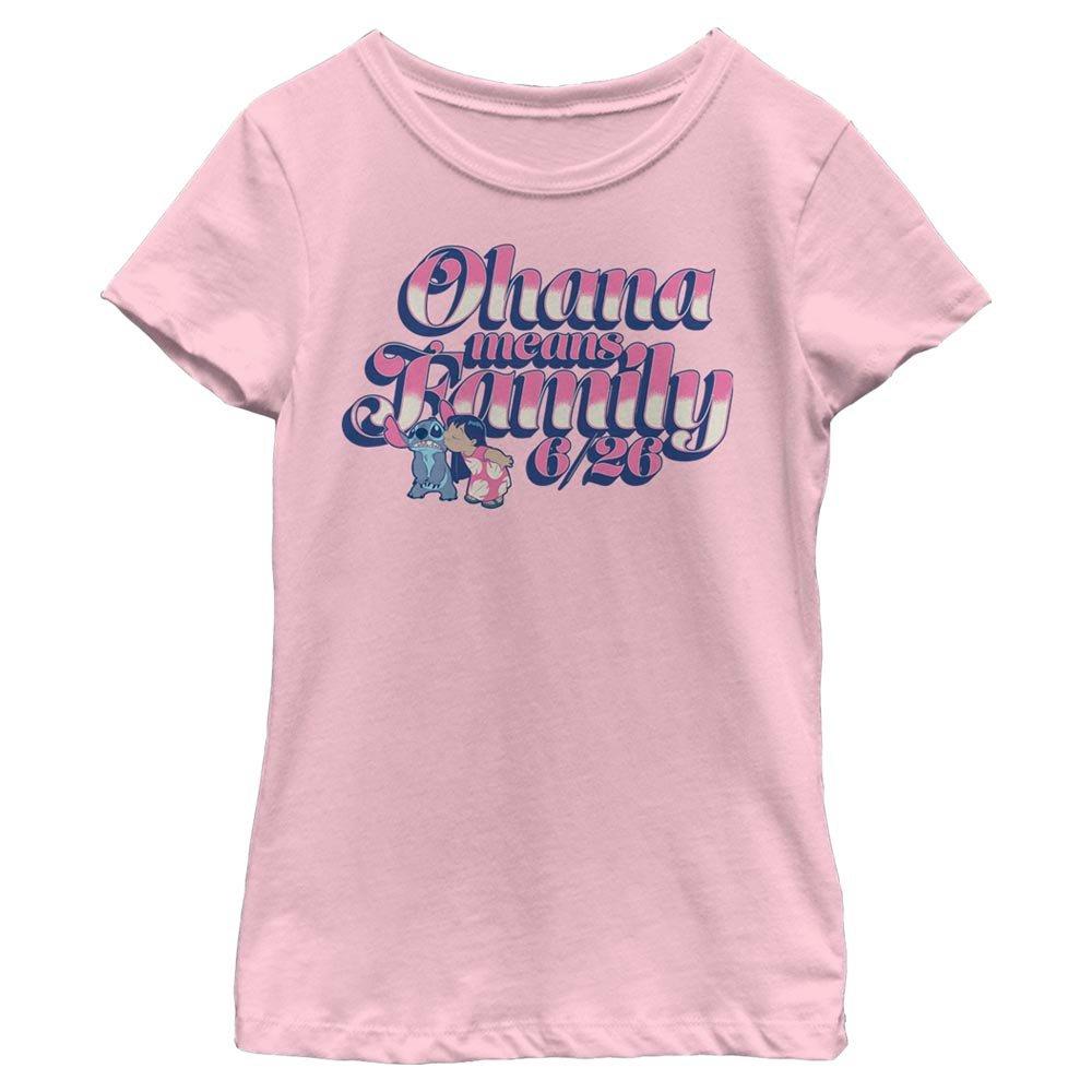 Disney Lilo And Stitch Ohana Youth Girls T-Shirt, PINK, hi-res