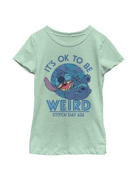 Disney Lilo And Stitch Ok To Be Weird Youth Girls T-Shirt, , hi-res