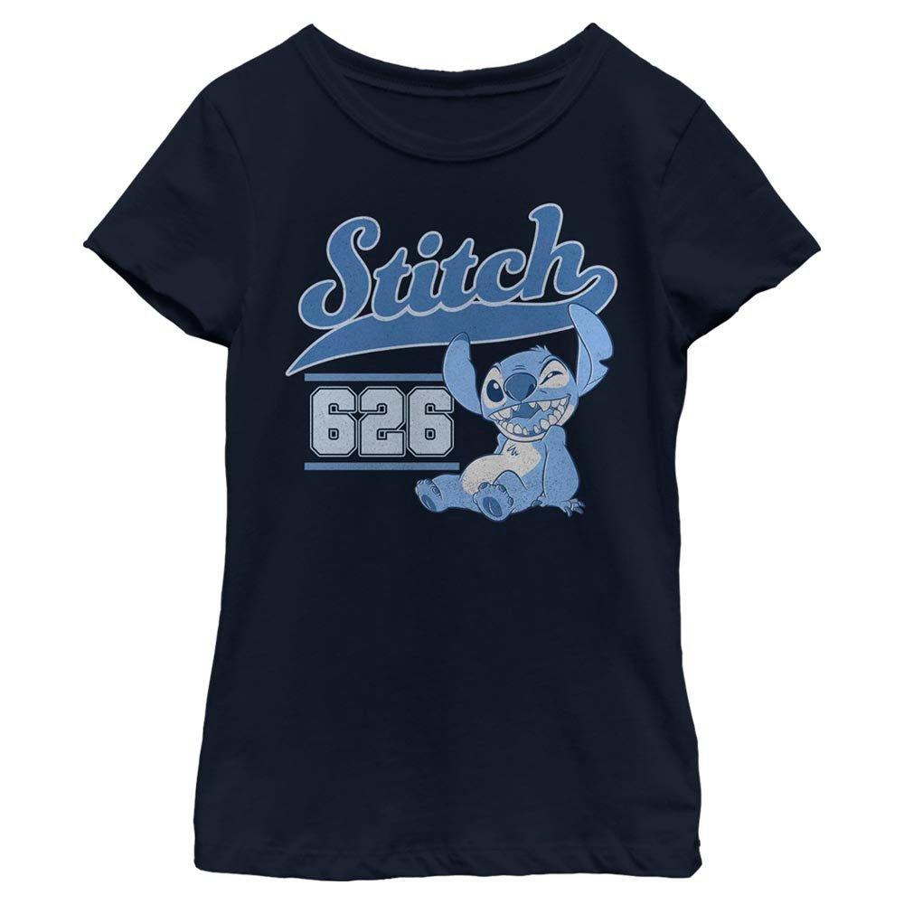 Disney Lilo And Stitch Stitch Eighth Birthday Youth Girls T-Shirt, NAVY, hi-res