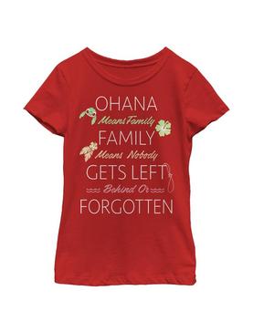 Disney Lilo And Stitch Ohana Means Family Youth Girls T-Shirt, , hi-res